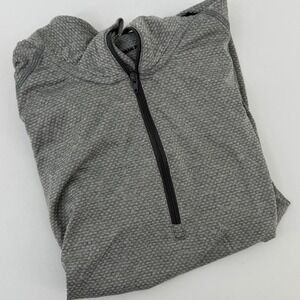 Urban Frontier Mens Gray Textured Quarter Zip Long Sleeve Athletic Shirt‎ Size S